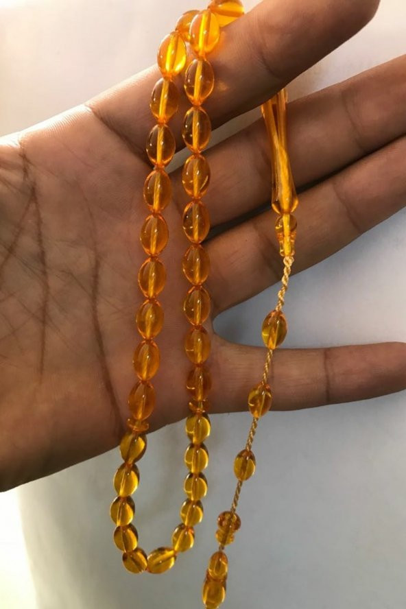 Toz Kehribar Tesbih Sarı Renk ürün görseli 1