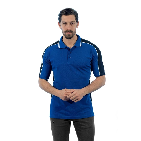 Şensel, Polo Yaka Tişört, Saks-Siyah -136E2241- Tshirt, T-shirt