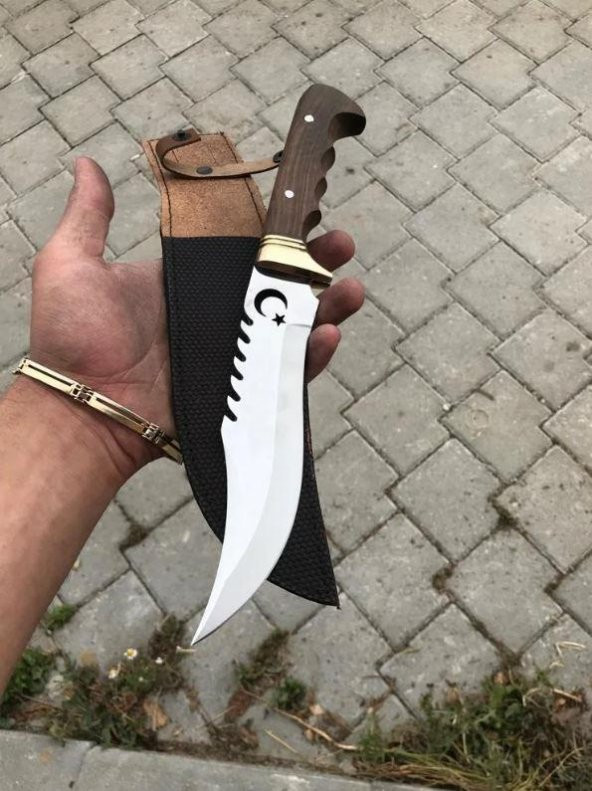 El Yapımı Komando Bıçağı Deri Kılıflı 27 cm - 2