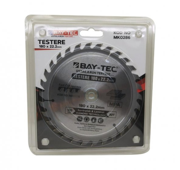 Bay-Tec Elmas Sunta Testere 180 x 22.2 mm 30 Diş MK0286 - 2