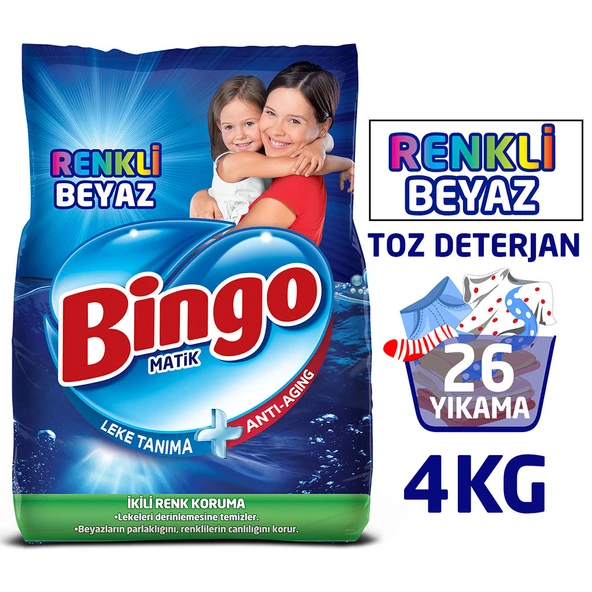 Avantajlı Çamaşır Bakım Seti: Bingo Toz Deterjan 4kg + Sıvı Deterjan 2L + Çamaşır Yumuşatıcısı - 3