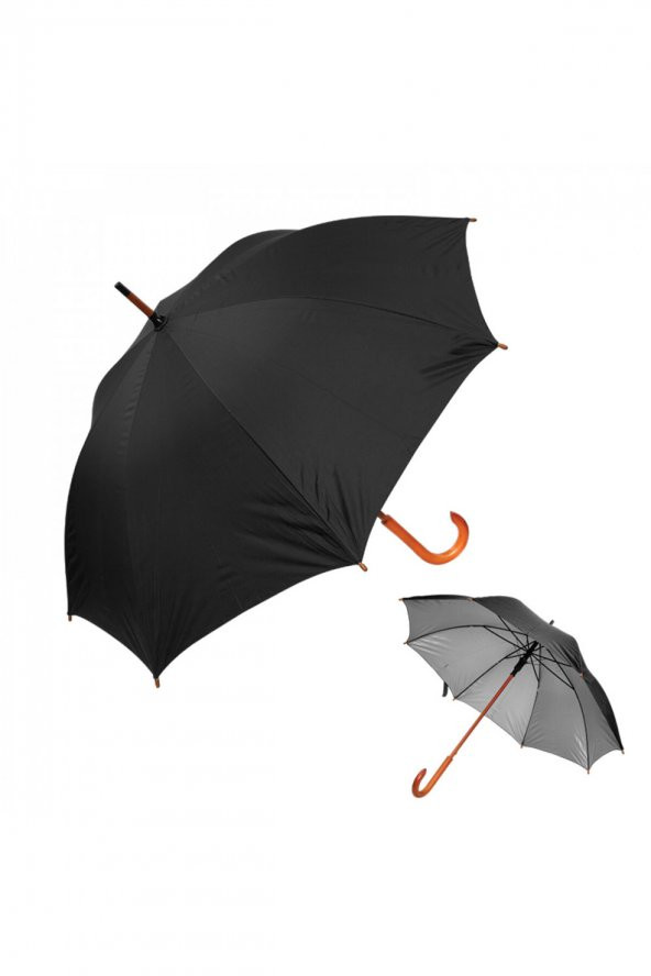 8 Telli Otomatik Baston Şemsiye Ahşap Saplı Şık Gösterişli