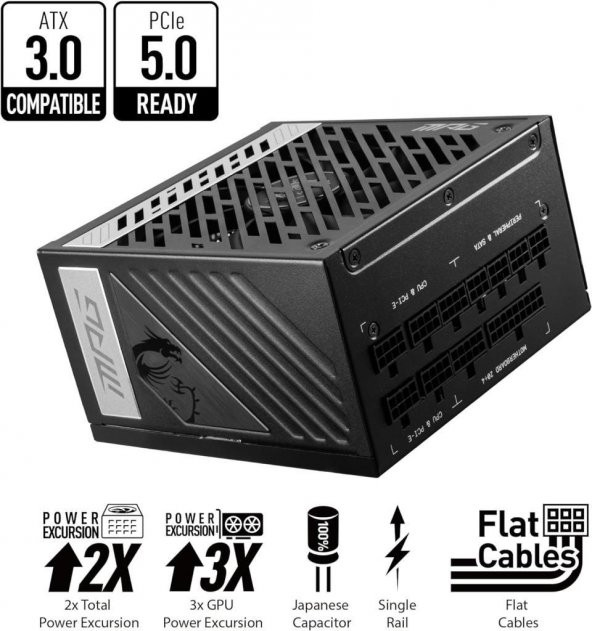 MSI MPG A1000G 1000 W Power Supply - TEŞHİR - Resim 2