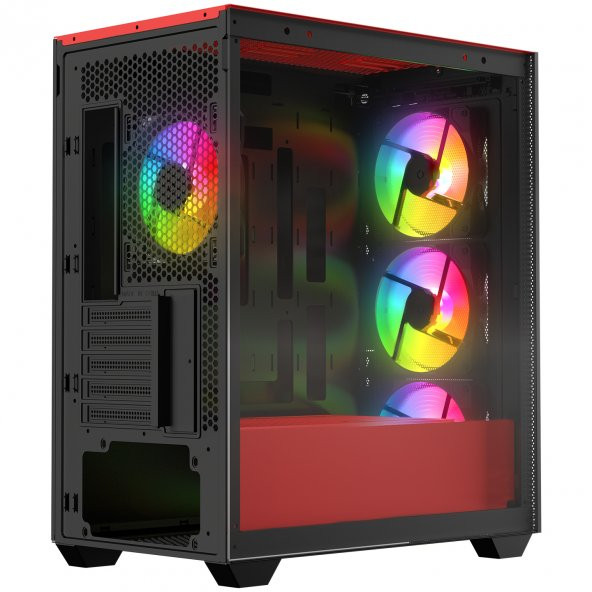 Rampage BLAZE Mesh Temperli Camlı Siyah 4* 12cm ARGB Fan M-ATX Mid-T Gaming Oyuncu Kasası - 3