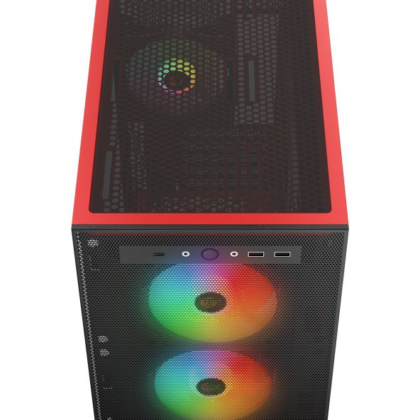 Rampage BLAZE Mesh Temperli Camlı Siyah 4* 12cm ARGB Fan M-ATX Mid-T Gaming Oyuncu Kasası - 5