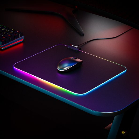 Rampage MP-23 Siyah 252*328*3mm RGB Ledli Gaming Mouse Pad - 4