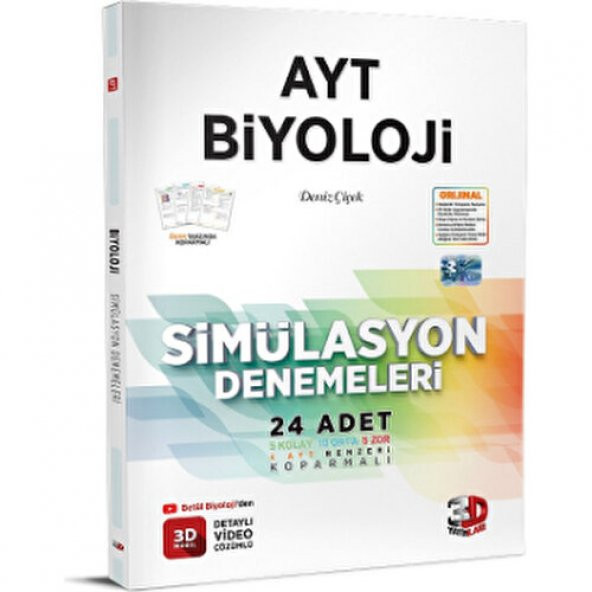3D Yayınları 2023 Ayt 3D Biyoloji Simülasyon Denemeleri