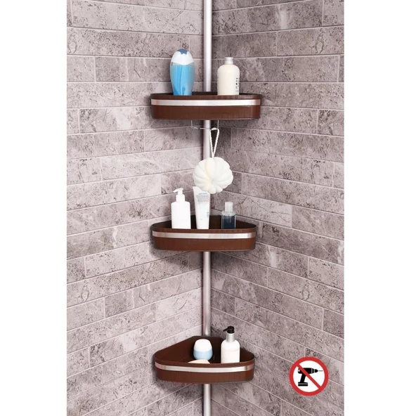 Primanova Yaylı Banyo Köşe Rafı Banyo Köşe Seti Fina N39 - 6