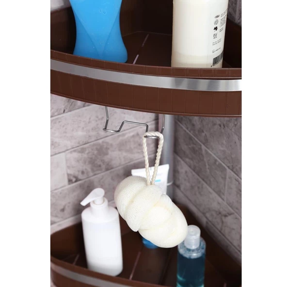 Primanova Yaylı Banyo Köşe Rafı Banyo Köşe Seti Fina N39 - 4