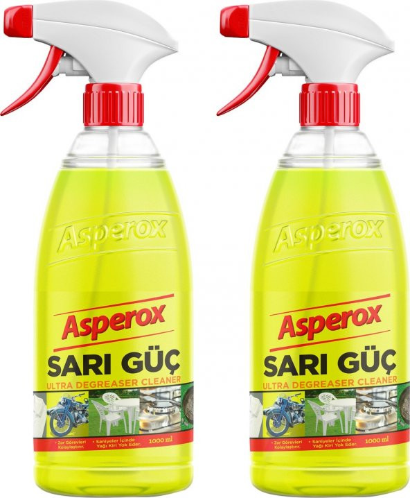 Asperox Sarı Güç Ultra Yağ Çözücü 1 Lt Sprey x 2