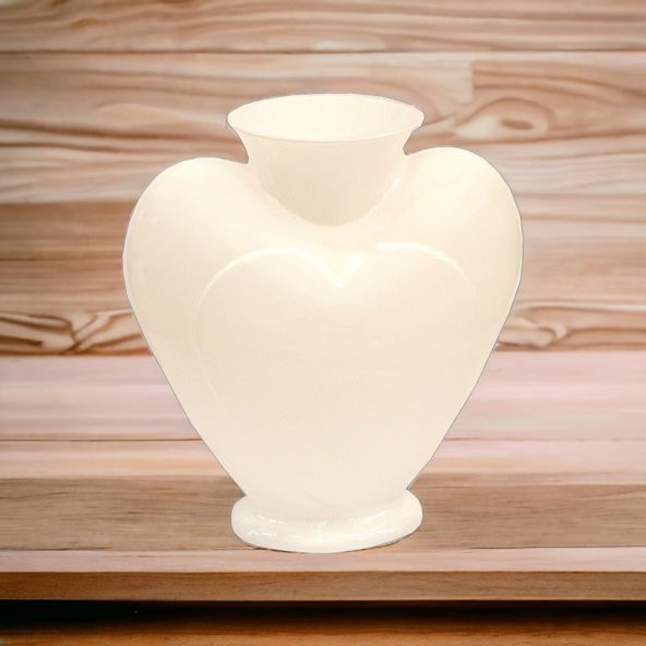 Girist Home Beyaz Renk Kalp Çiçek Vazosu 22,5 cm - 2