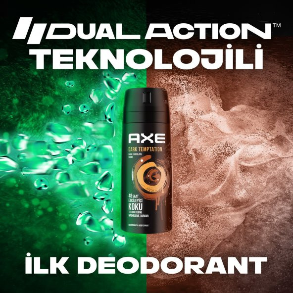 Axe Erkek Deodorant & Bodyspray Dark Temptation 48 Saat Etkileyici Koku 150 Ml X3 - 6