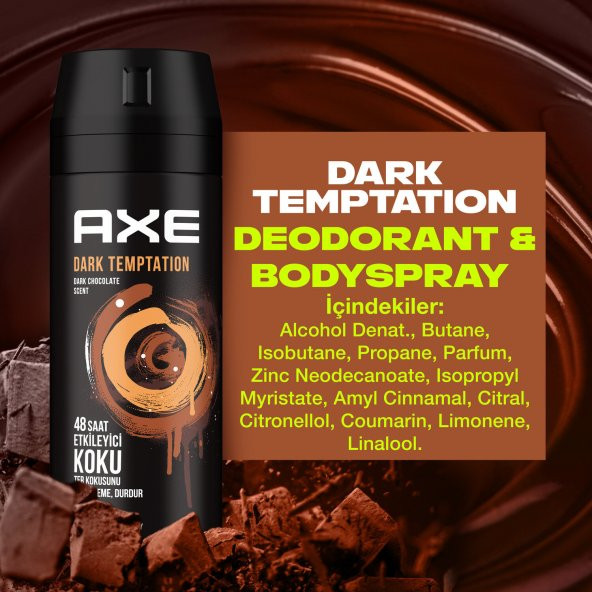 Axe Erkek Deodorant & Bodyspray Dark Temptation 48 Saat Etkileyici Koku 150 Ml X3 - 8