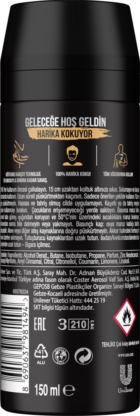 Axe Erkek Deodorant & Bodyspray Dark Temptation 48 Saat Etkileyici Koku 150 Ml X3 - 9