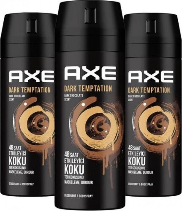 Axe Erkek Deodorant & Bodyspray Dark Temptation 48 Saat Etkileyici Koku 150 ml X6