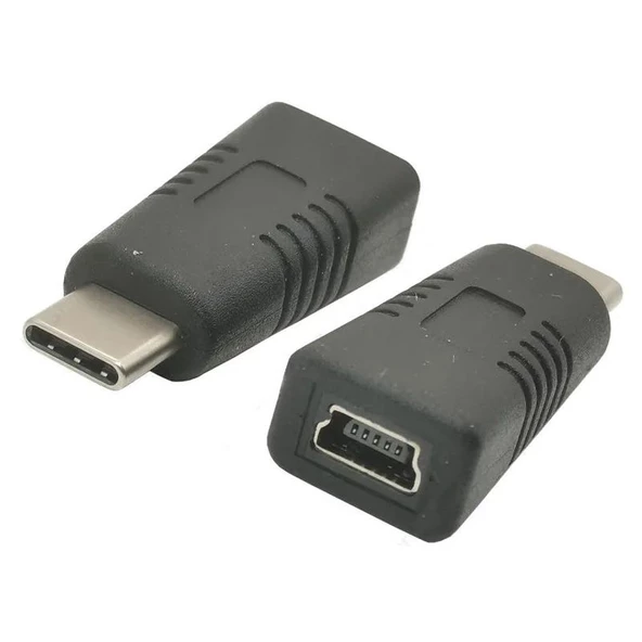 Mini usb 5 pin (in) to type c (out) çevirici dönüştürücü aparat