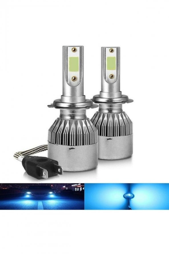 Dacıa Solenza 2002 Sonrası H4 Uzun Kısa Xenon Led Şimşek Etkili Buz Mavi