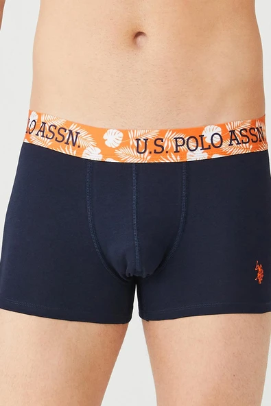 U.S. Polo Assn. Erkek Ekonomik 3'lü Kutulu Pamuklu Desenli Düz Rahat Boxer - Resim 7