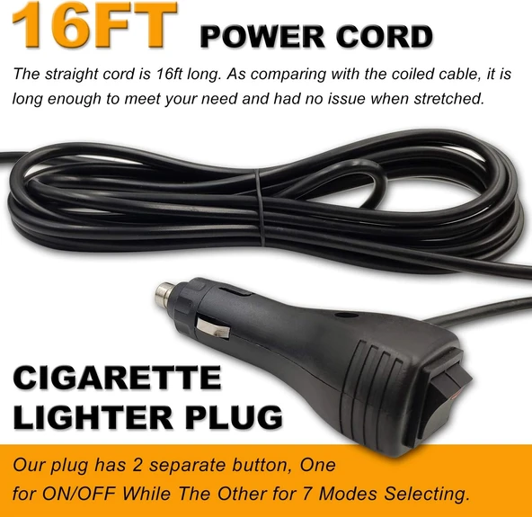 7 fonksiyonlu tepe lambası çakarlı mıknatıslı dikey model 12-30v kırmızı / LAIK537-2 - Resim 5