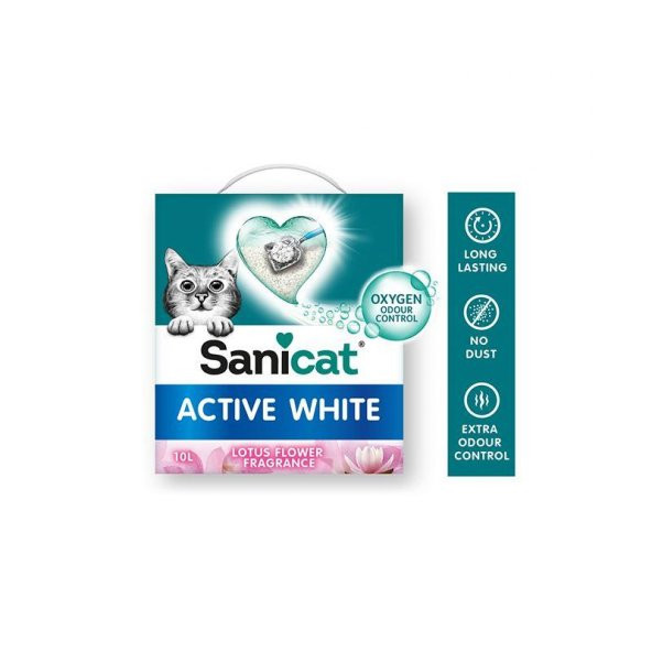 Sanicat Active White Lots Flower Kedi Kumu 10L