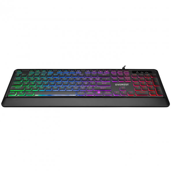 Everest KM-R59 FORZA PLUS Siyah Usb Rainbow Backlight Q Klavye + 1200 dpi Mouse Set - 4