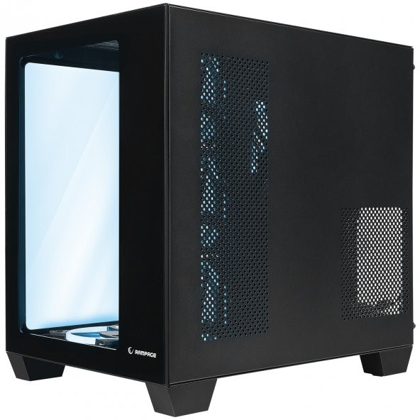 Rampage ICEWAVE Siyah Temperli Camlı 7*12cm ARGB Fan+Kontrolcü Transparan E-ATX Mid-T Gaming Oyuncu Kasası - 4