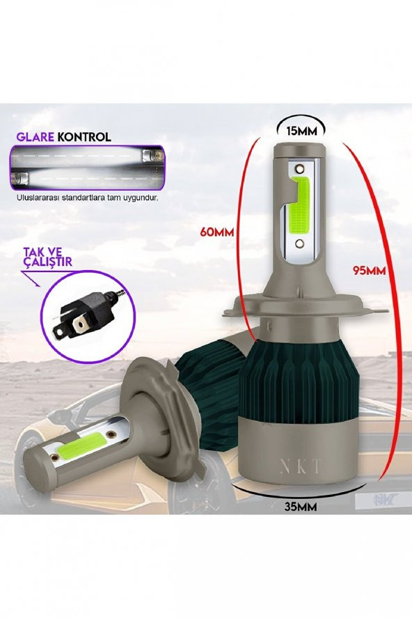 Kıa Sorento 2013-2014 H7 Uzun Far Xenon Led Şimşek Etkili Buz Mavi - Resim 4