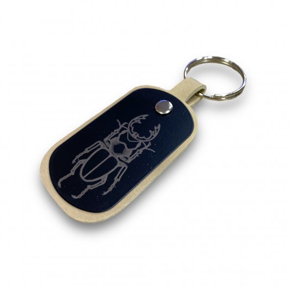 Sasta Deri Anahtarlık Metal Baskılı – Yengeç