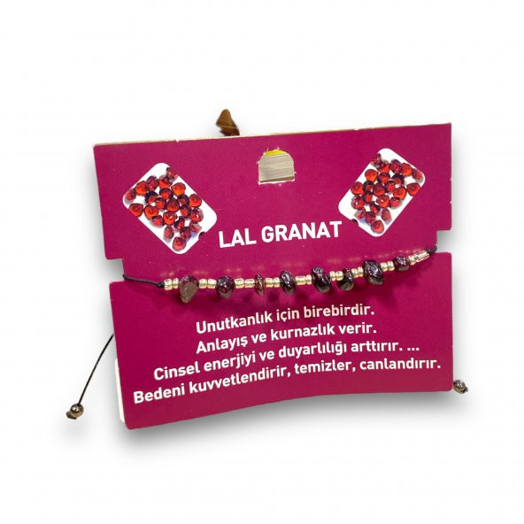 Sasta Kırık Doğal Taş Bileklik – Lal Granat