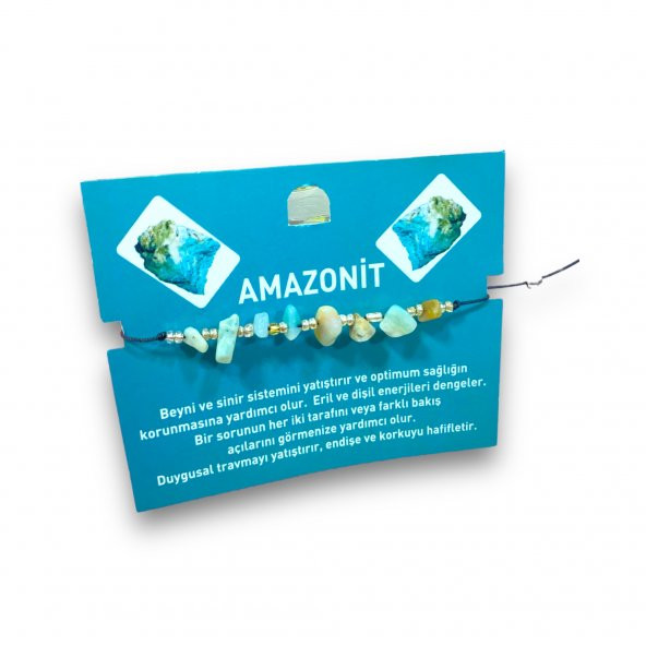 Sasta Kırık Doğal Taş Bileklik – Amazonit