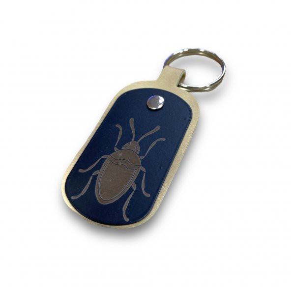 Sasta Deri Anahtarlık Metal Baskılı – Örümcek