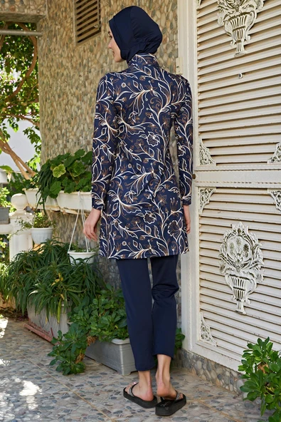 Ruko Maio 23147-8 Kadın Balıkçı Yaka Tam Tesettür Mayo - 3