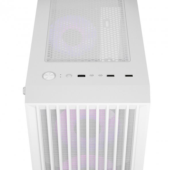 Rampage LYRA Mesh Temperli Camlı Beyaz 3* 12cm RGB Fan M-ATX Mini-T Gaming Oyuncu Kasası - 5