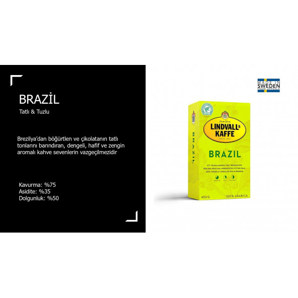 Lindvalls Kahve Brazil Filtre Kahve 450 G