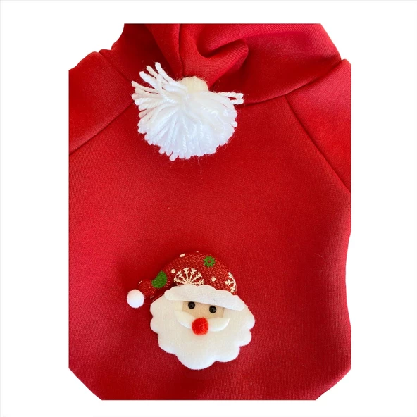 Santa Neo Kapşonlu Polar Noel Yılbaşı Köpek Kıyafeti - 5