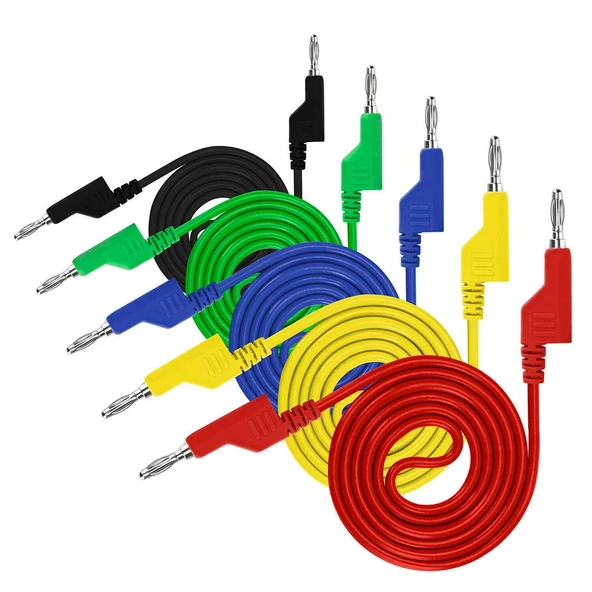 Ayt P1036 5 Renk 1 Metre 1000 Volt 19 AmperMultimetre Test Uçları Kablo Kiti Prob - 6