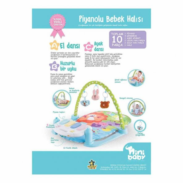 Nini Baby Piyanolu Bebek Halısı Er-111 - 3