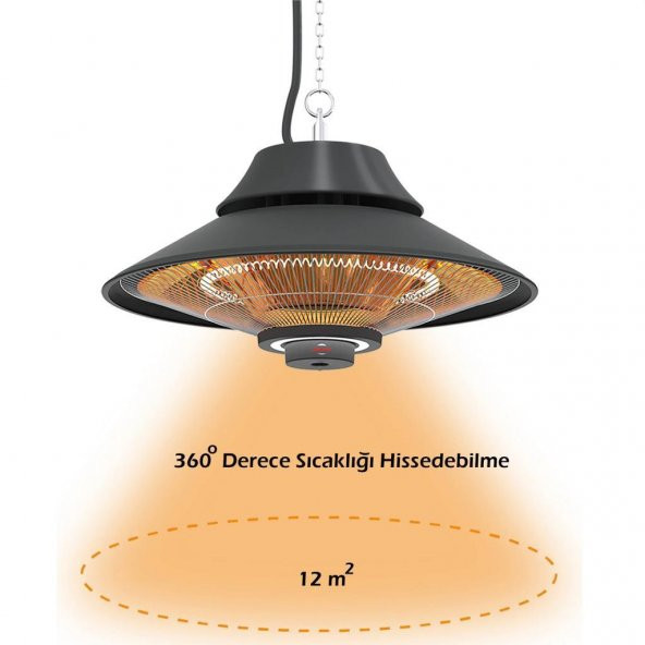 MirKraft Elirg RC 2000W Kumandalı, Led Aydınlatmalı Tavan Tipi Isıtıcı - 7