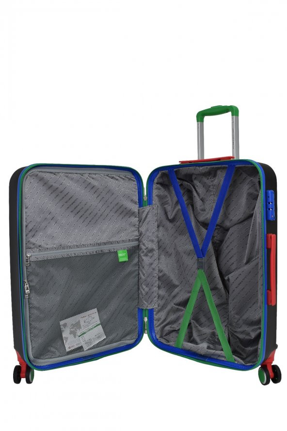 United Colors Of Benetton Lüx Abs Büyük Boy Valiz Siyah BNT600 - 5