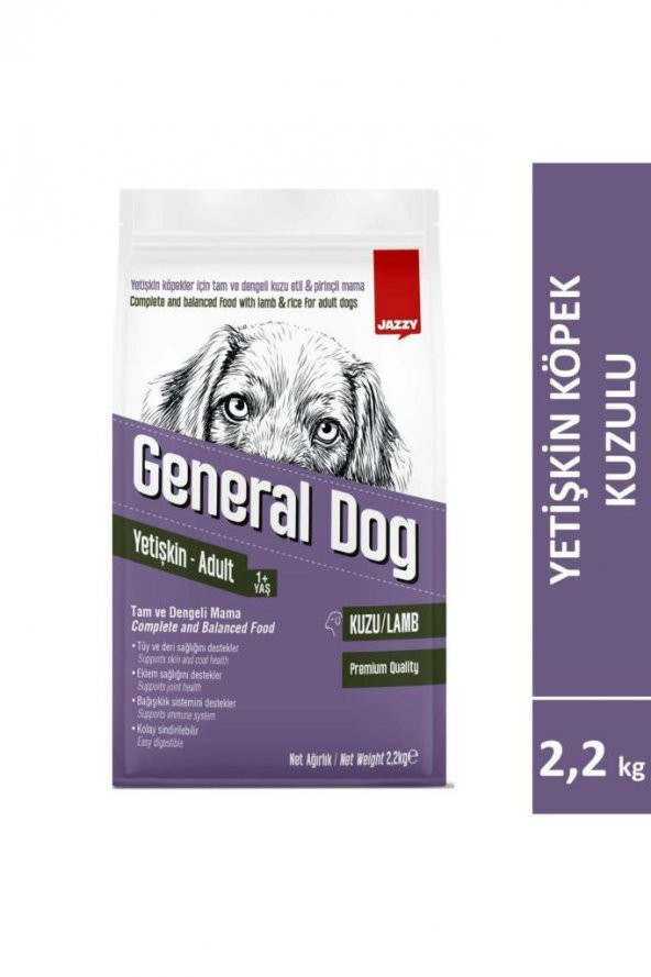 JAZZY General Dog Yetişkin Köpek Maması Kuzulu 2,2 Kg