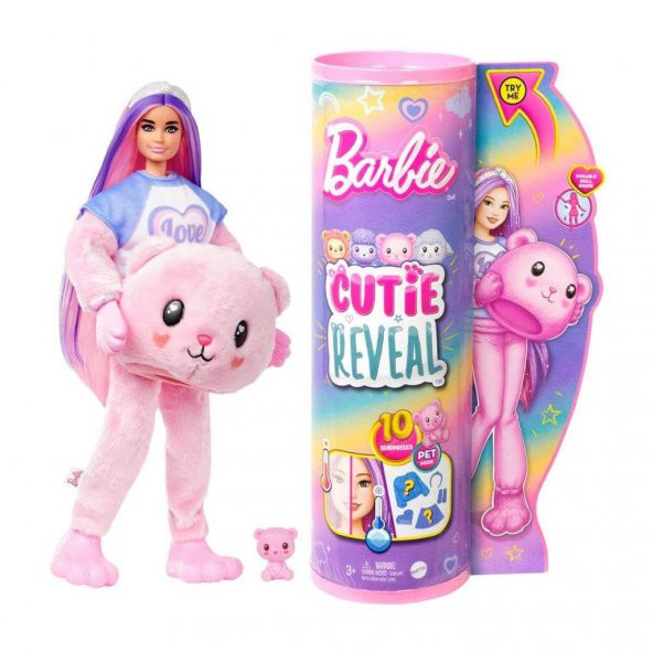 Barbie Cutie Reveal Sevimli Kostümler Serisi -Teddy Bear Doll HKR02-HKR04