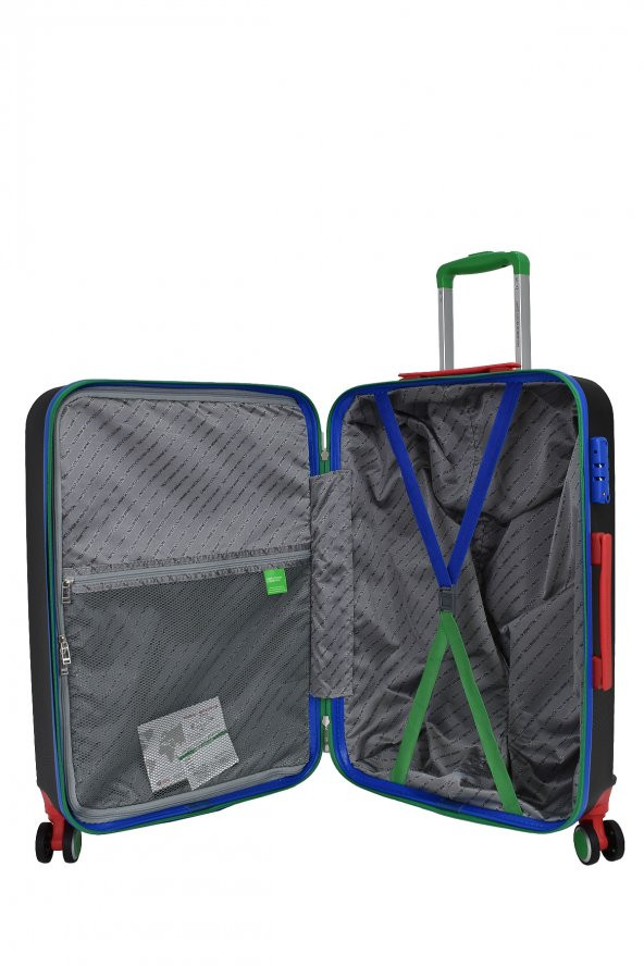 United Colors Of Benetton Lüx Abs Orta Boy Valiz Siyah BNT600 - 5