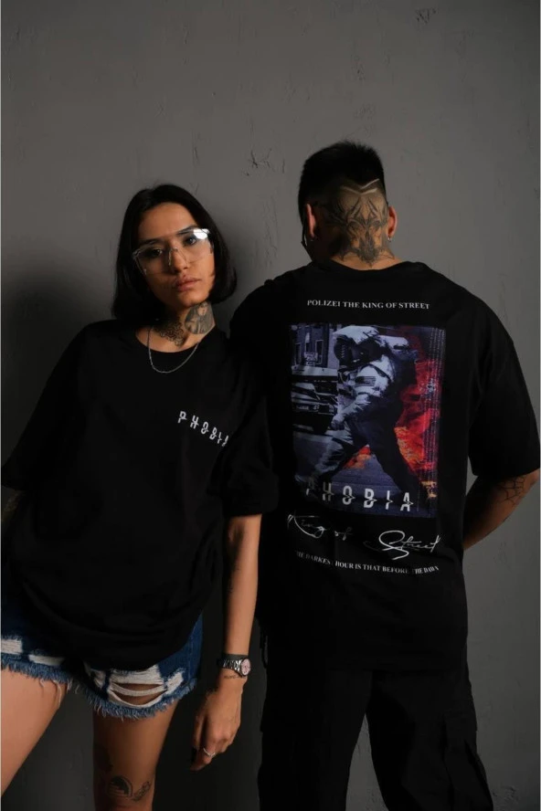 Oversize Unisex Kompakt Phobia T-shirt