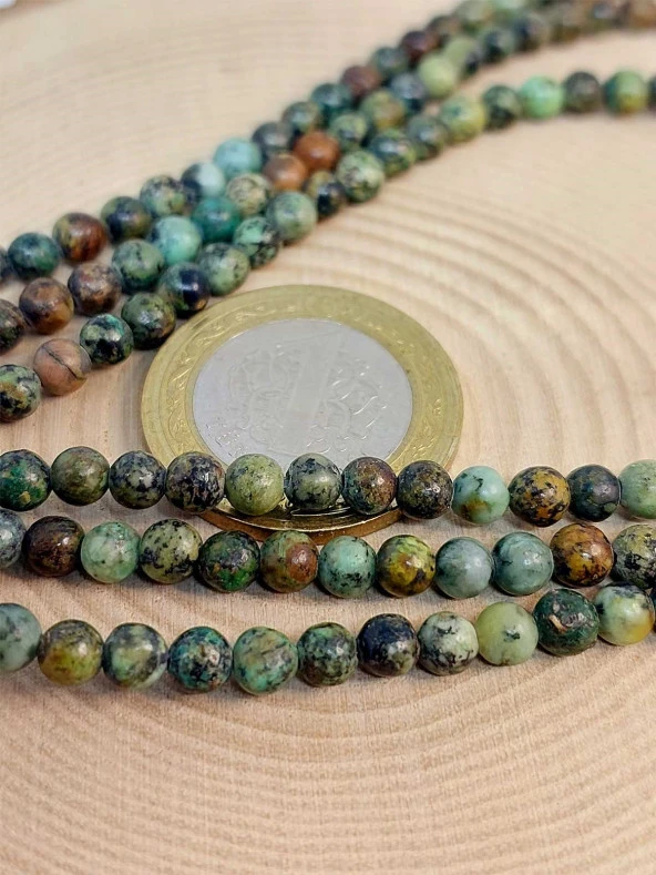 Afrika Turkuazı Taşı Dizi 4mm - Resim 2