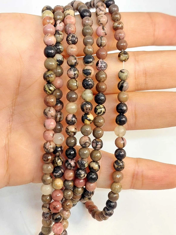 Rodonit Taşı Dizi 4-4.5mm Aralığı ürün görseli 1