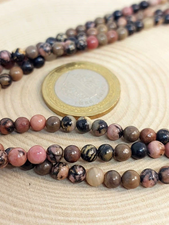 Rodonit Taşı Dizi 4-4.5mm Aralığı - Resim 2