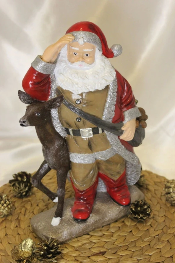 Noel Baba Ve Geyiği Mutlu Yıllar Happy Christmas Santa Claus Yılbaşı Ağacı - 3