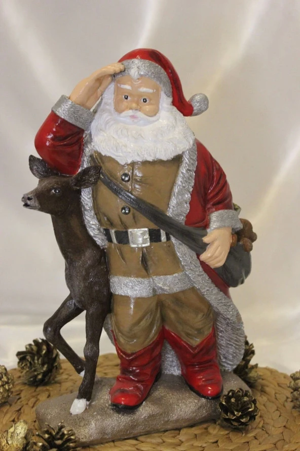 Noel Baba Ve Geyiği Mutlu Yıllar Happy Christmas Santa Claus Yılbaşı Ağacı - 4