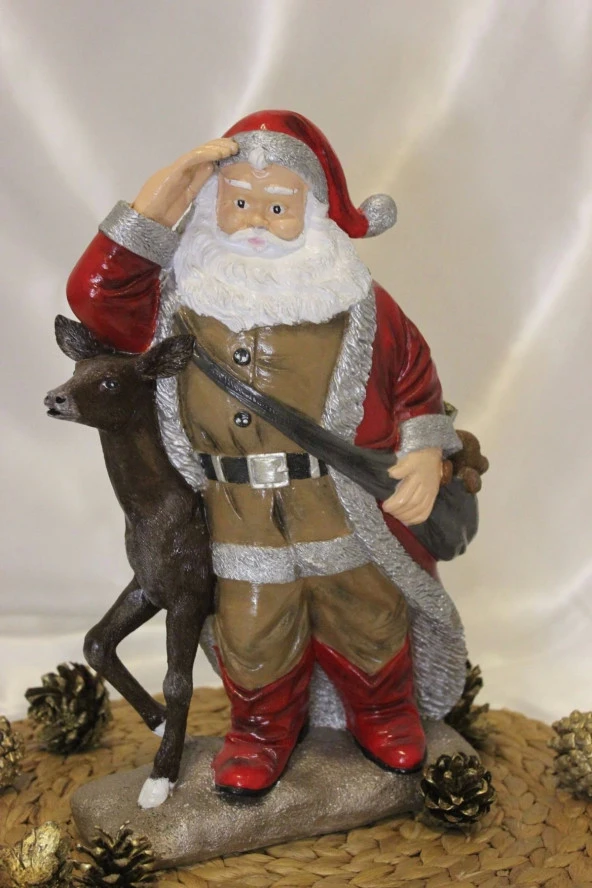Noel Baba Ve Geyiği Mutlu Yıllar Happy Christmas Santa Claus Yılbaşı Ağacı - 5