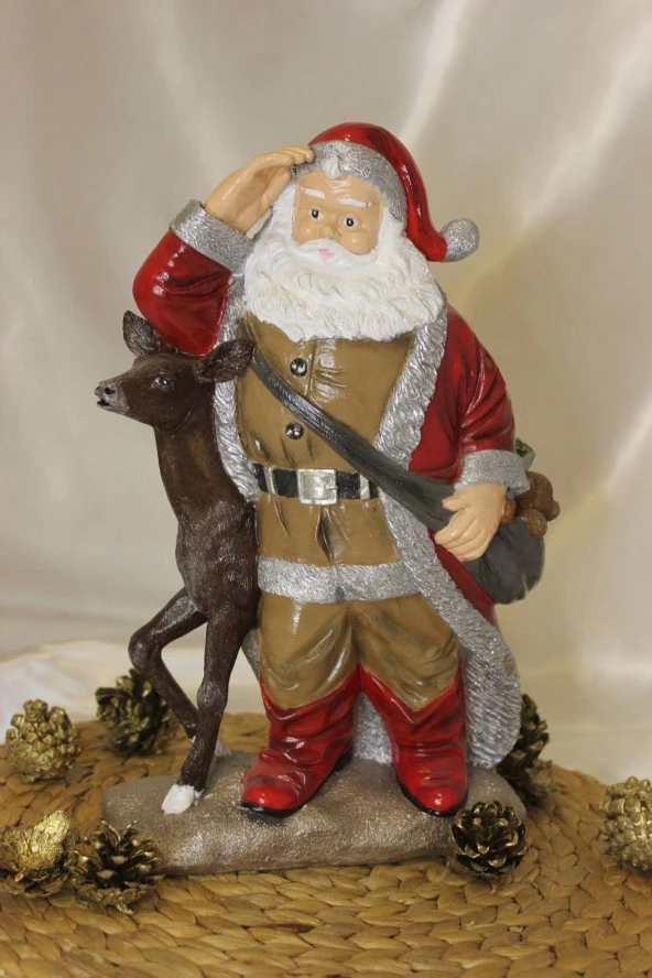 Noel Baba Ve Geyiği Mutlu Yıllar Happy Christmas Santa Claus Yılbaşı Ağacı - 6